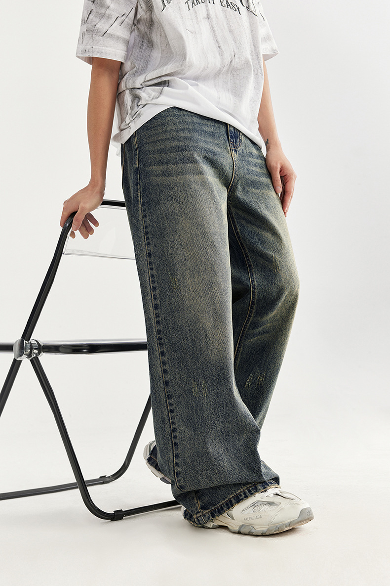 Wide Leg Jeans Baggy Straight Trousers 7