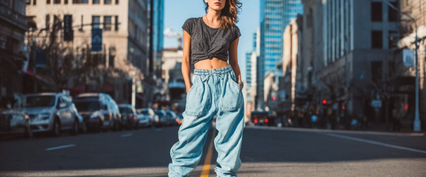 What is the oversized jeans trend, and why is baggy denim popular right now?